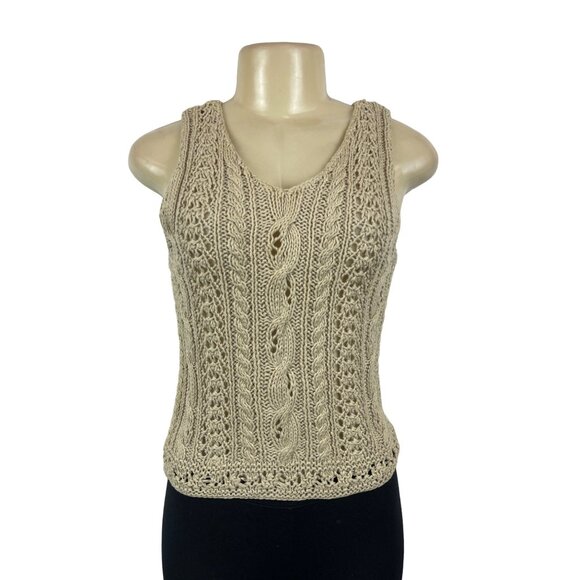Abercrombie & Fitch Women's Beige Knitted Tank Top Sz S - Picture 1 of 5